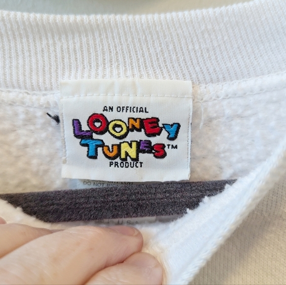 Vintage 90s Big Face Tweety Bird Crewneck Sweatshirt Portrait - Picture 8 of 9